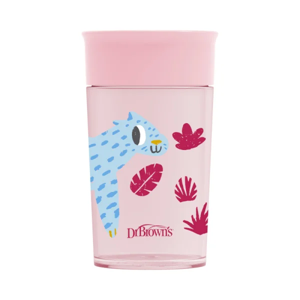 gertuvė su dangteliu nuo 12 mėn. CHEERS DECO 360, 300ml, šviesiai rožinė thumbnail 2