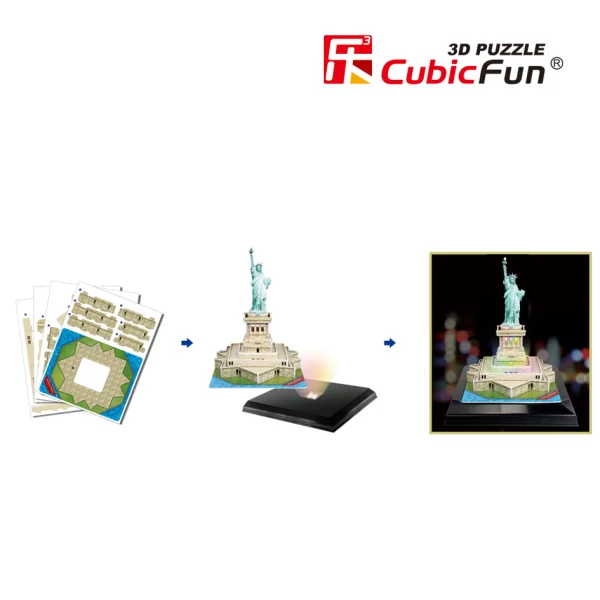 CUBICFUN 3D dėlionė „Laisvės statula“ (LED) thumbnail 3