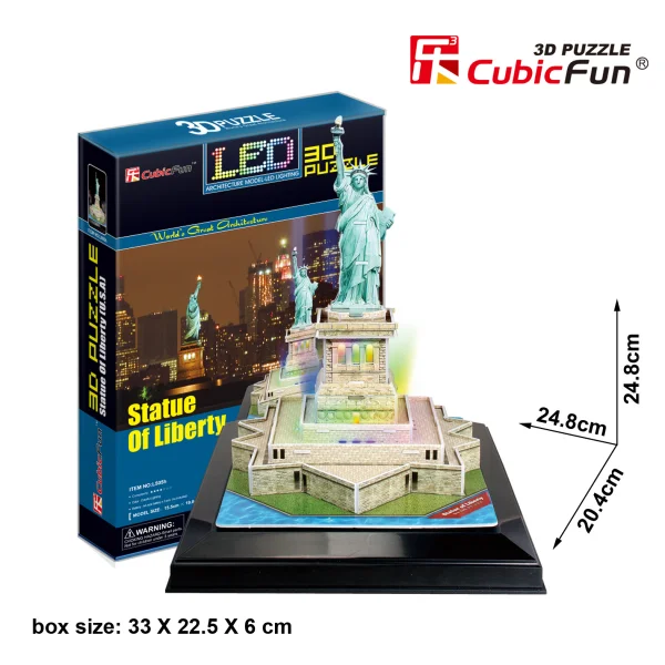 CUBICFUN 3D dėlionė „Laisvės statula“ (LED) thumbnail 2