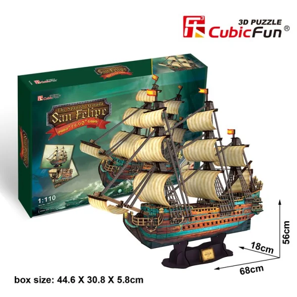 CUBICFUN 3D dėlionė „Ispanų karo laivas San Felipe“ thumbnail 2