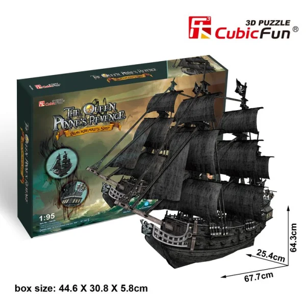 CUBICFUN 3D dėlionė Piratų laivas „Karalienė Ana“ thumbnail 2