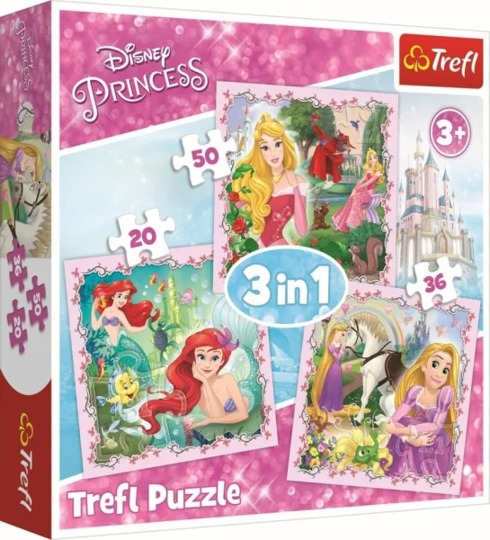 TREFL  3 dėlionių rinkinys „Princesės“
