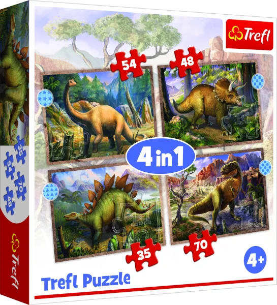 TREFL 4 dėlionių rinkinys „Dinozaurai“