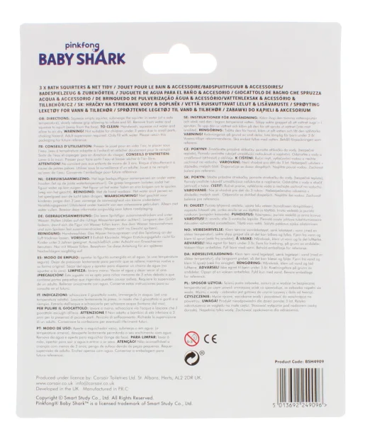 BABY SHARK vonios žaislų rinkinys, BATH SQUIRTER SET            