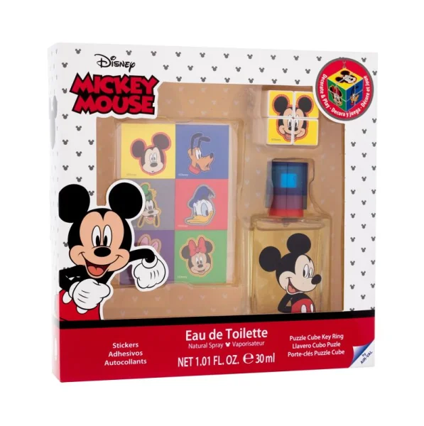 Mickey Mouse rinkinys, kvepalai 30ml EDT + lipdukai + raktų pakabukas