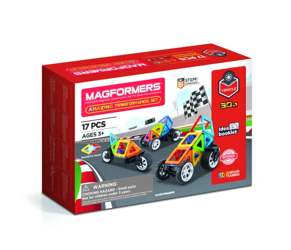  Magnetinis rinkinys „Mašinėlės“, 17 vnt.