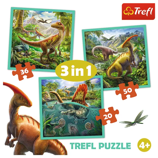 TREFL 3 dėlionių rinkinys „Dinozaurai“ thumbnail 4