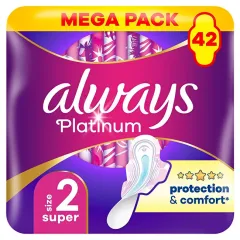 Always Platinum Ultra Super Mega sanitary pads 42 pcs thumbnail 1
