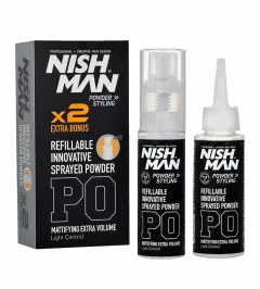 Nishman objemový stylingový pudr 20 + 20 g Refillable Sprayed Powder thumbnail 1
