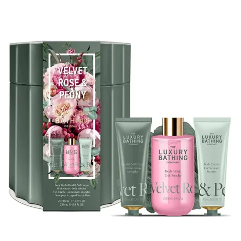 Body care gift set in a tin box Rose &amp; Peony 4 pcs