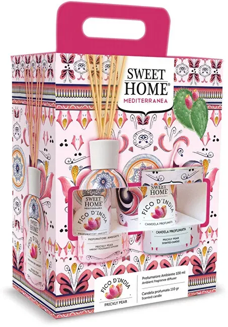 Gift set of aroma diffuser with candle Prickly Pear