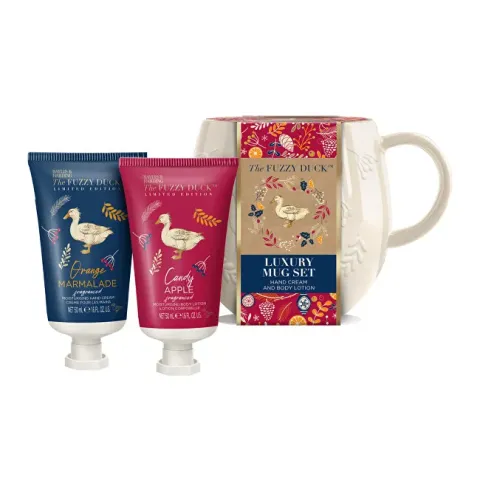 The Fuzzy Duck body care gift set in a mug 2 pcs