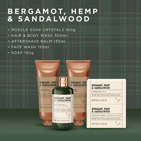 Bergamot, Hemp &amp; Sandalwood Body Care Gift Set 5 pcs