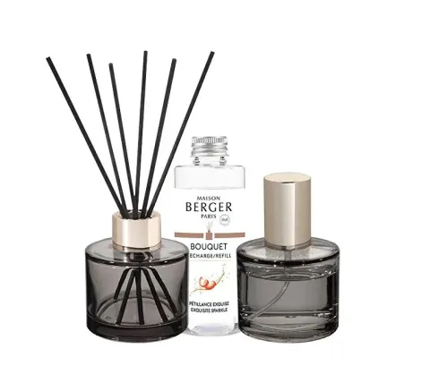 Gift set aroma diffuser Rosalie gray + refill and home spray Intense glitter