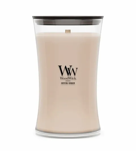scented candle with wooden wick 609,5 g Crystal Ginger