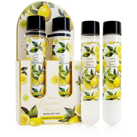 Accentra bath set ESSENTIAL BOTANICS lemon and bergamot tubes in a gift box, shower gel 60ml, body lotion 60ml
