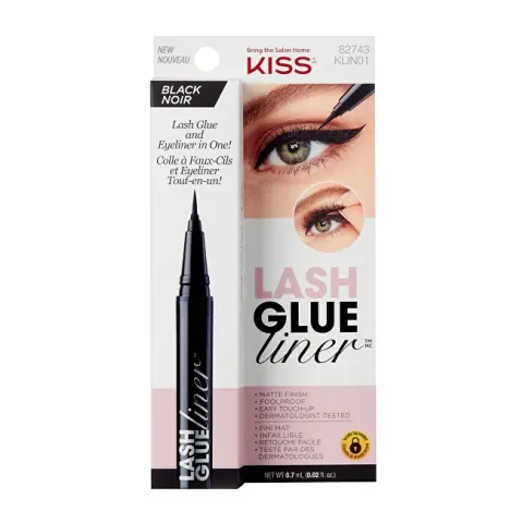 Kiss Eyelash glue with eyeliner Lash Glue Liner Black Dirbtinės blakstienos