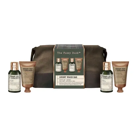 Gift set in a cosmetic bag Bergamot, Hemp &amp; Sandalwood 4 pcs