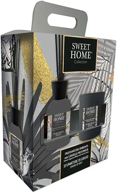 Gift set of aroma diffuser with candle Shades of Grey